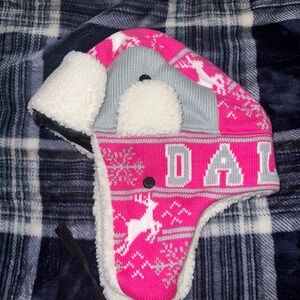 Pink and Gray dallas Winter Hat